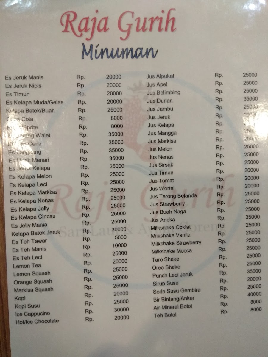 Raja Gurih Menu - Image 2